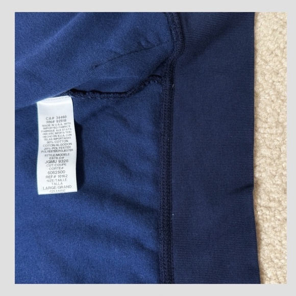 Juicy Couture Velour Hoodie Zip Up Juicy Embellished Logo On Back Navy Blue Sz L - Picture 11 of 11